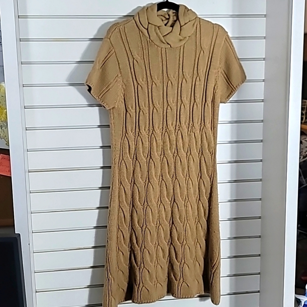 Fun Sport Cable Knit Dress Tan Size See Measurements